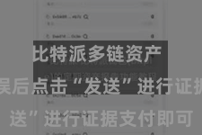 比特派多链资产  证据无误后点击“发送”进行证据支付即可