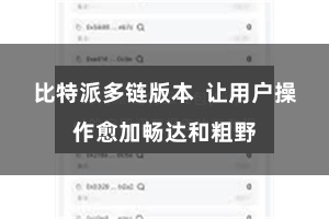 比特派多链版本  让用户操作愈加畅达和粗野